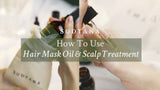 Model carefully explaining and demonstrating the step-by-step process on how to use SUDTANA’s Bergamot Coconut & Sesame Hair Mask Oil.