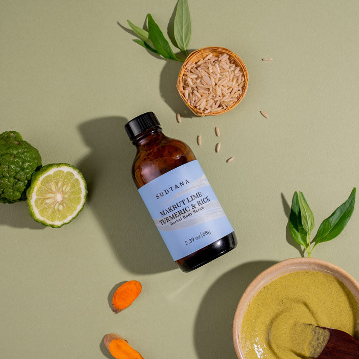 SUDTANA Makrut Lime, Turmeric & Rice Herbal Body Scrub